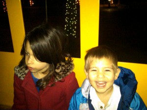 Roya and Ben on the Train