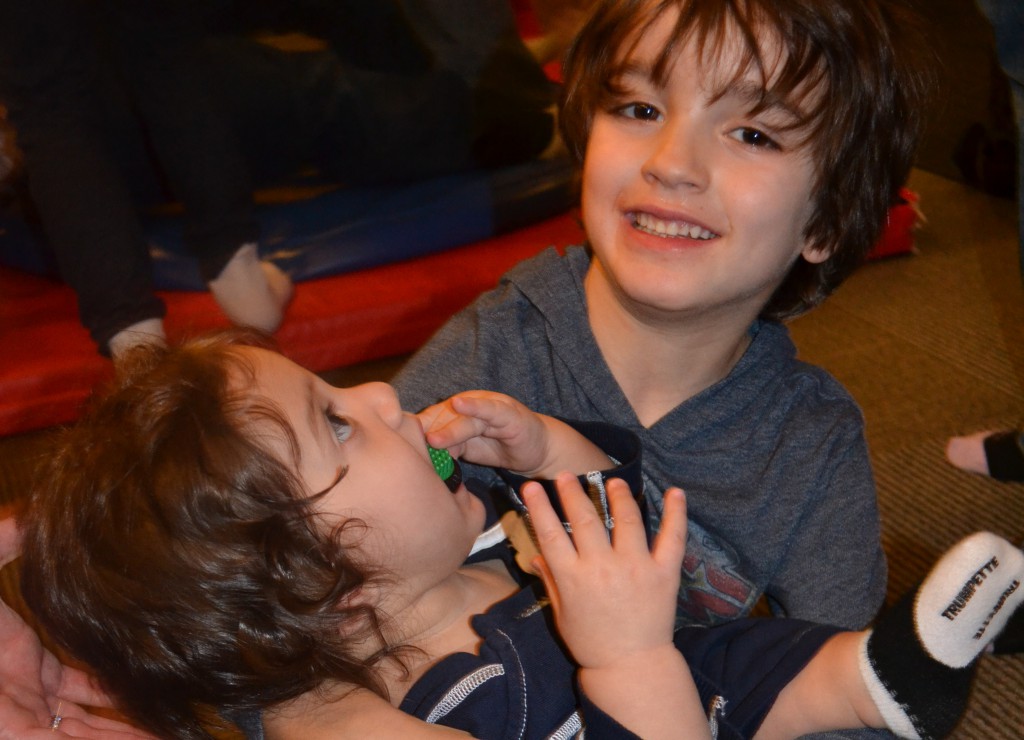 Even Logan, soon to be big brother, helps out.