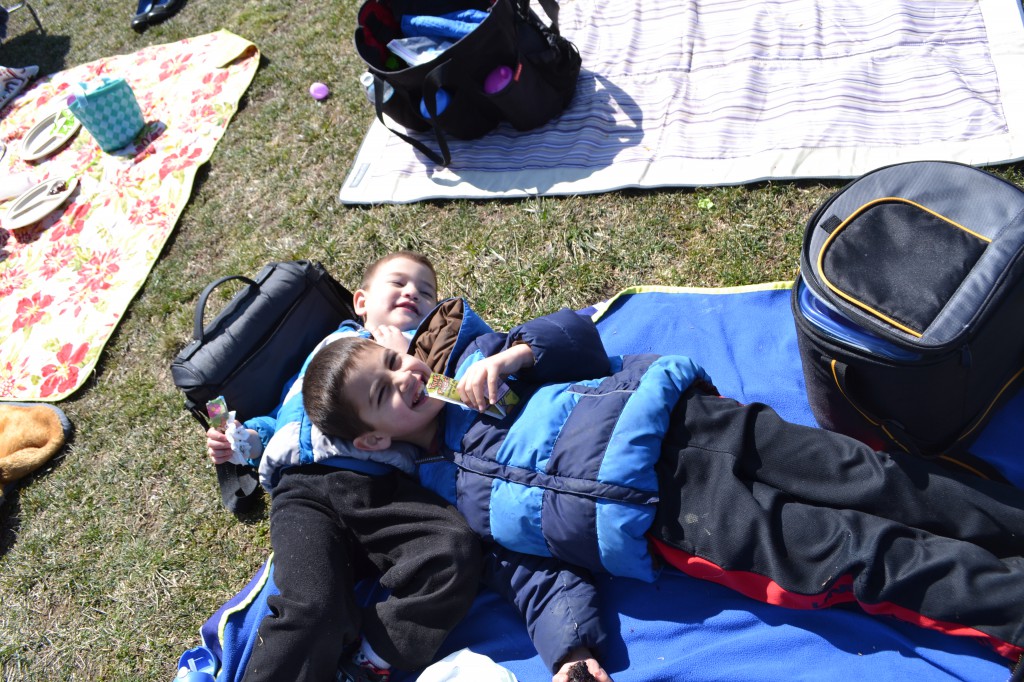 Picnic (actually they just had Easter candy for lunch.)