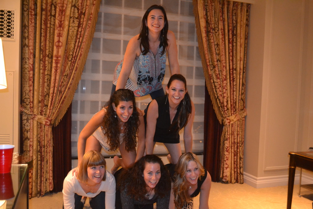 Jessica suggested we do the photo we always do when the 6 of us get together, the pyramid.
