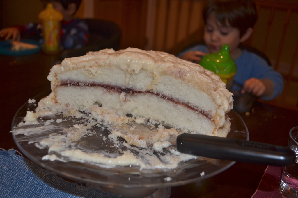 Our family can eat half a cake! How many will I have to make when they are teenagers?!