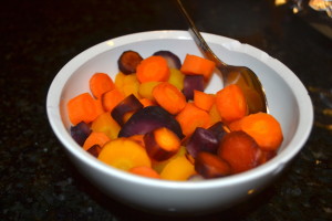 Simple Steamed Carrots.