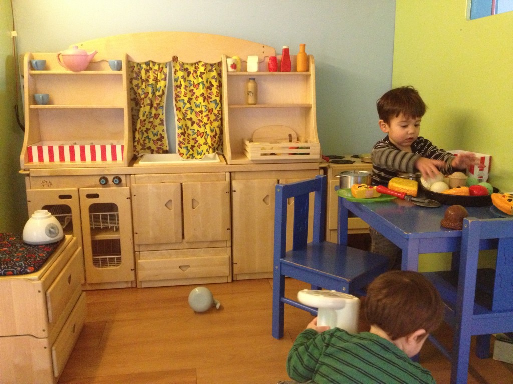 Under the loft, a kitchen area.