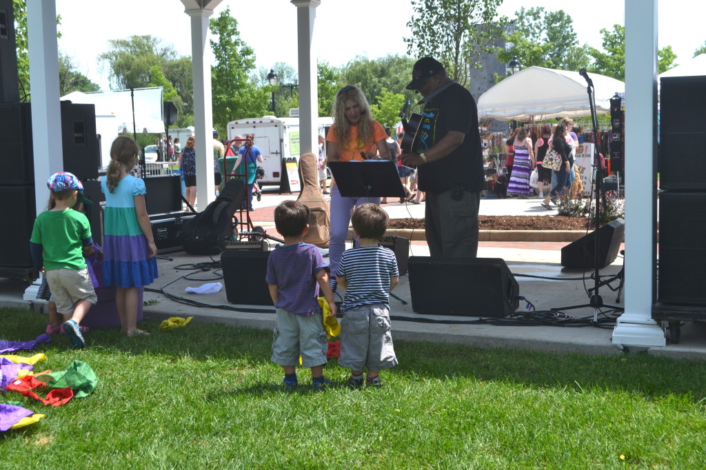 The twins enjoying the music.