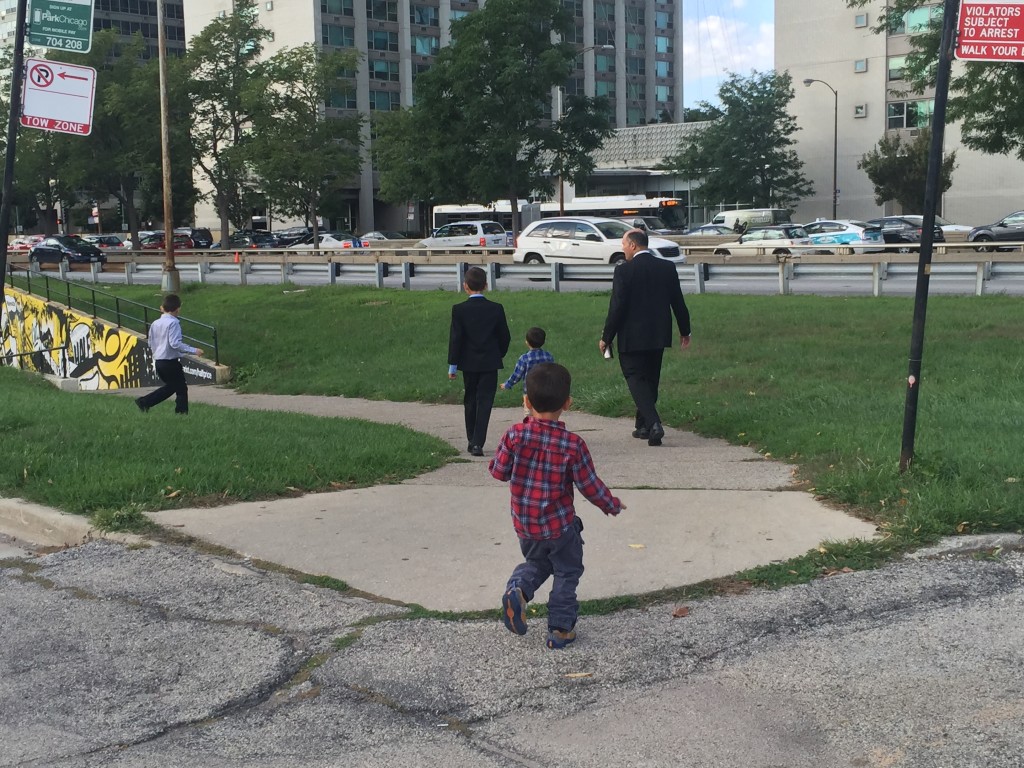 Heading to Temple. Always running, never walking.