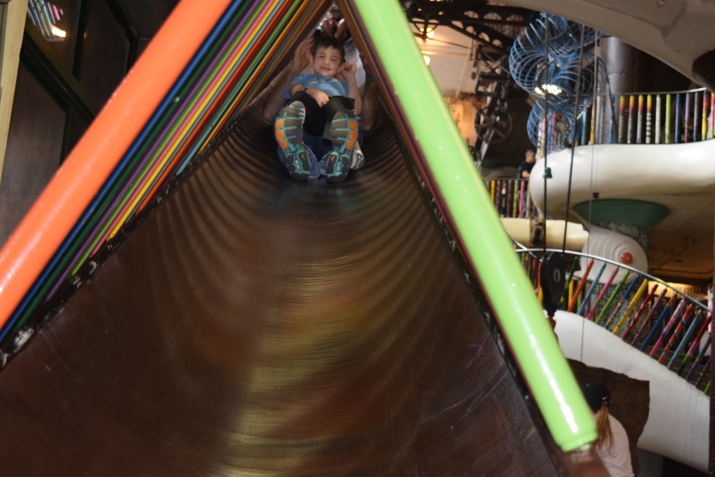 Ben and Adam on the slide