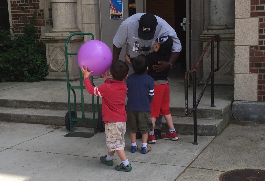 Every time Officer Brown sees Ben he smiles and says, "Ben is my friend 'til the end."
