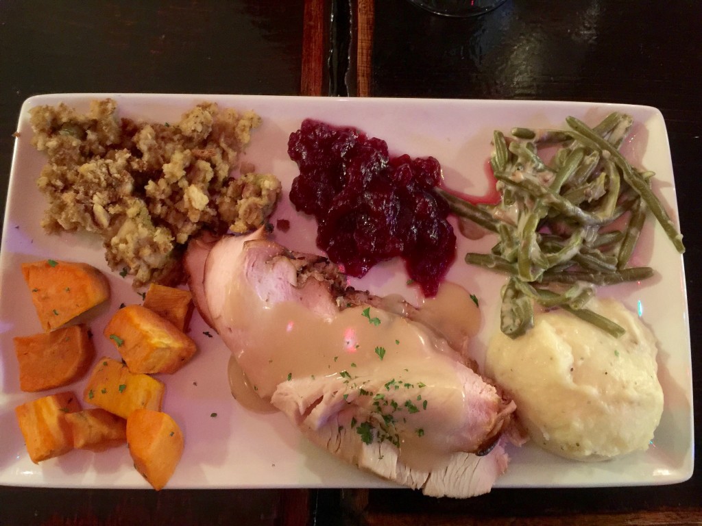 Thankful not to slave away in the kitchen cooking all this food!