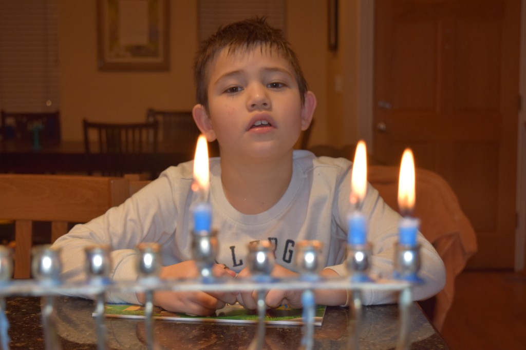 Mesmerized by the candles.