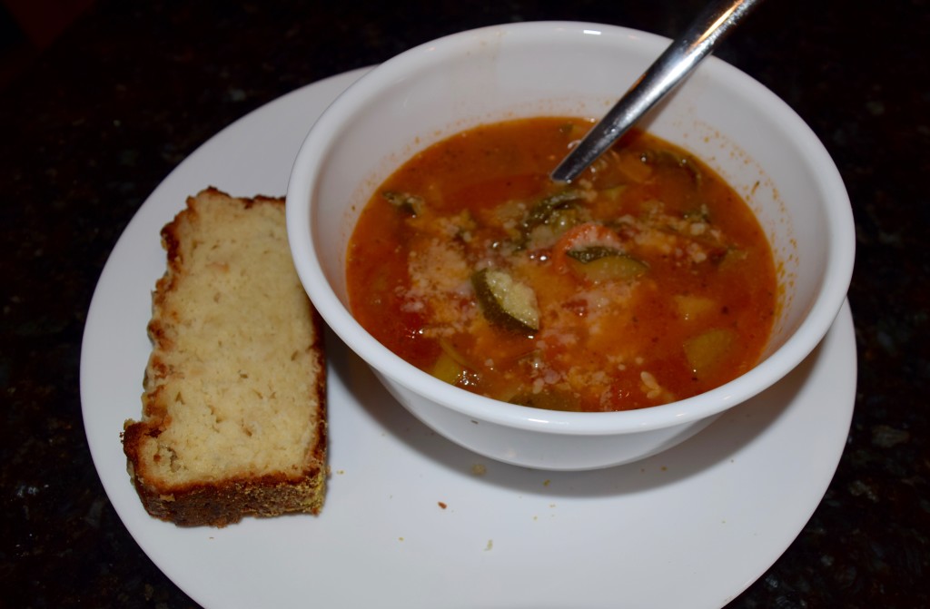 Apple and Cheddar Bread with Minestrone Soup