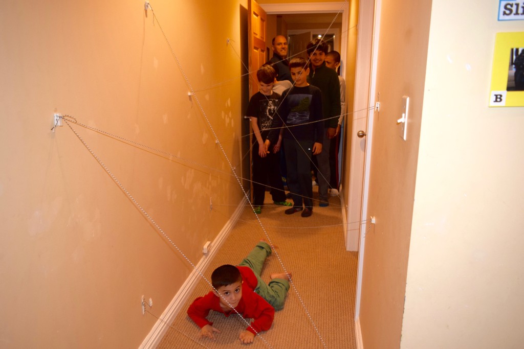 Jack's siblings went first to show the other kids how to avoid the lasers.