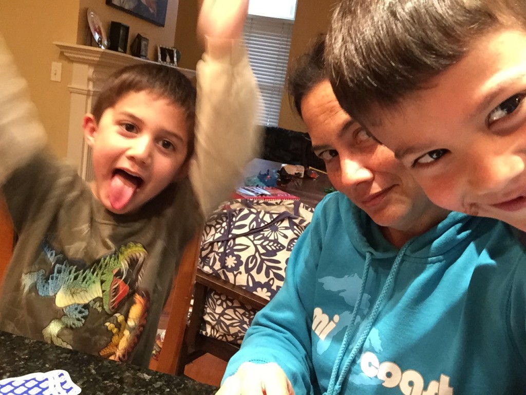 Evening game of Slamwich, another birthday gift.