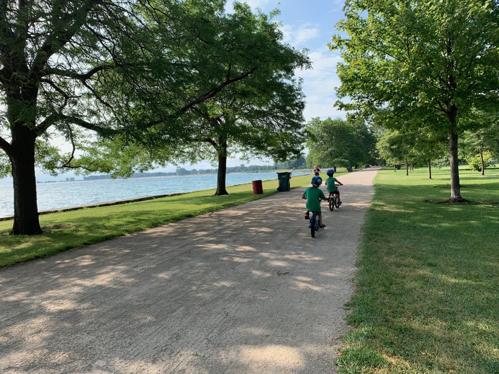 Biking the Lakefront while Jack was is in Golf class.