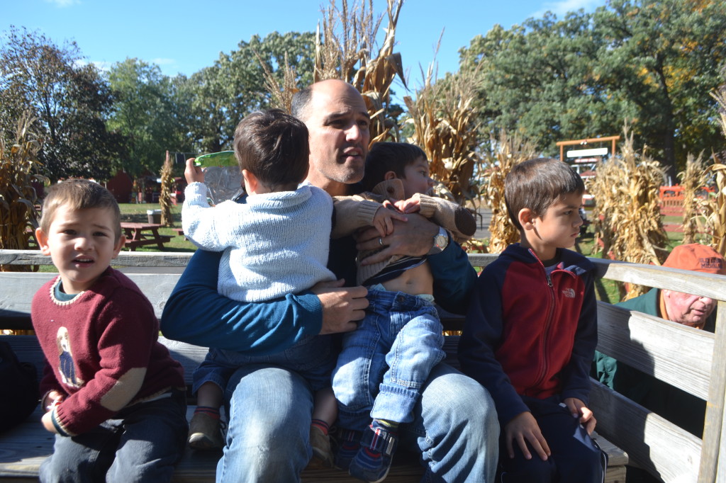 Hay ride full of halloween delights.